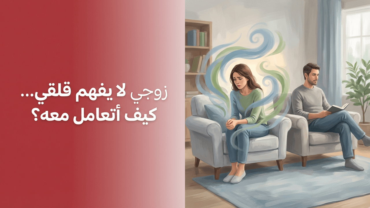 زوجي لا يفهم قلقي… كيف أتعامل معه؟